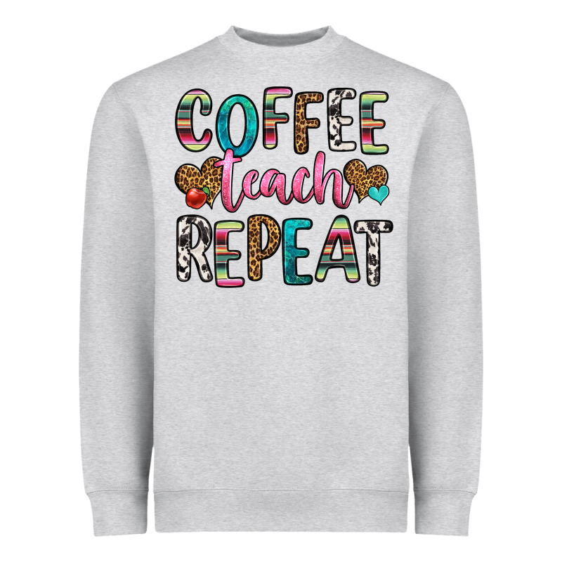 Coffee Teach Repeat Heavyweight Sweatshirt by HRA Design Shop | Teevron