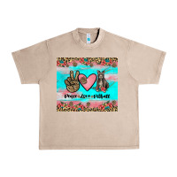French Oak peace love pitbull Urban Heavy Tee - JahusDesignShop