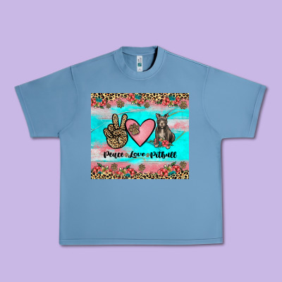 Peace Love Pitbull Urban Heavy Tee Designed By Jahusdesignshop