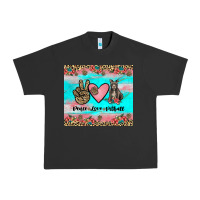 Pigment Black peace love pitbull Urban Heavy Tee - JahusDesignShop