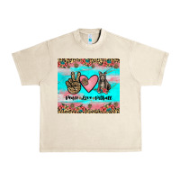 Sandshell peace love pitbull Urban Heavy Tee - JahusDesignShop