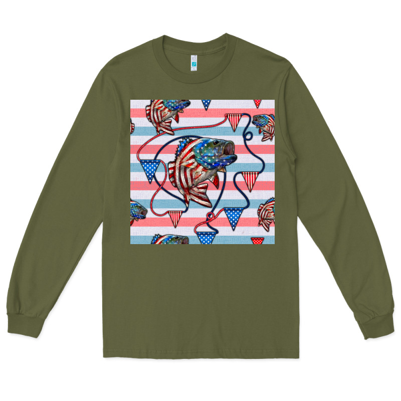 American Flag Bass Long Sleeve Tee by BundleAndBundleShop | Teevron