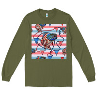 Army Green american flag bass Long Sleeve Tee - BundleAndBundleShop