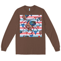 Chestnut american flag bass Long Sleeve Tee - BundleAndBundleShop