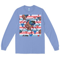 Colony Blue american flag bass Long Sleeve Tee - BundleAndBundleShop