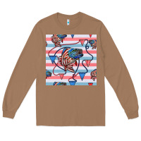 Toasted Coconut american flag bass Long Sleeve Tee - BundleAndBundleShop