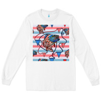 White american flag bass Long Sleeve Tee - BundleAndBundleShop