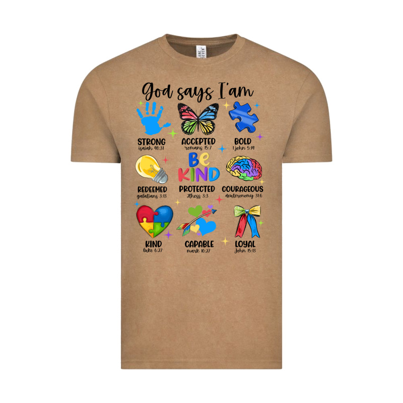 God Says I Am Autism Vintage Tee by JahusDesignShop | Teevron