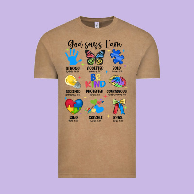 God Says I Am Autism Vintage Tee Designed By Jahusdesignshop