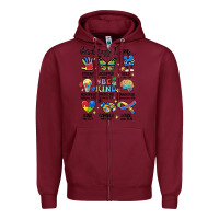 Burgundy god says  am autism Zipper Hoodie - MaliasSmallBusiness