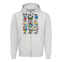 Dove Grey god says  am autism Zipper Hoodie - MaliasSmallBusiness