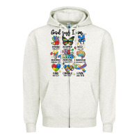 Oatmeal Heather god says  am autism Zipper Hoodie - MaliasSmallBusiness
