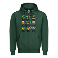 Sports Green god says  am autism Zipper Hoodie - MaliasSmallBusiness