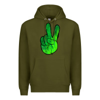 Army Green Green Peace Sign Premium Hoodie - Jasminsmagicworld