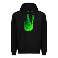 Black Green Peace Sign Premium Hoodie - Jasminsmagicworld