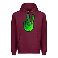 Burgundy Green Peace Sign Premium Hoodie - Jasminsmagicworld