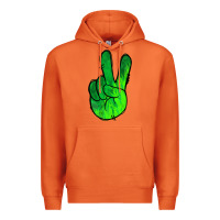 Carrot Green Peace Sign Premium Hoodie - Jasminsmagicworld
