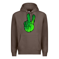 Coffee Green Peace Sign Premium Hoodie - Jasminsmagicworld