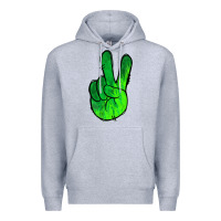 Heather Grey Green Peace Sign Premium Hoodie - Jasminsmagicworld
