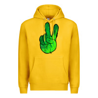 Lemon Green Peace Sign Premium Hoodie - Jasminsmagicworld
