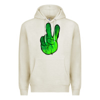 Oatmeal Heather Green Peace Sign Premium Hoodie - Jasminsmagicworld