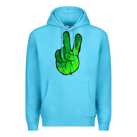 Ocean Blue Green Peace Sign Premium Hoodie - Jasminsmagicworld