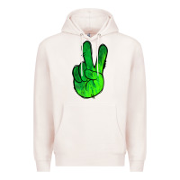 Pale Pink Green Peace Sign Premium Hoodie - Jasminsmagicworld