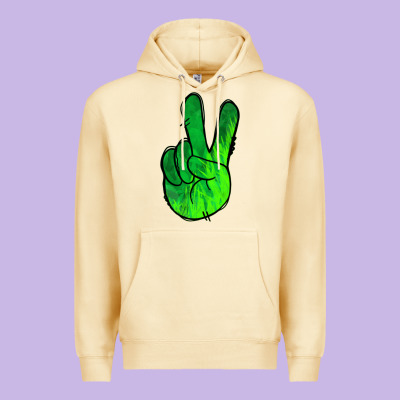 Green Peace Sign Premium Hoodie Designed By Jasminsmagicworld