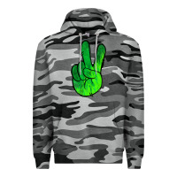 Slate Camo Green Peace Sign Premium Hoodie - Jasminsmagicworld