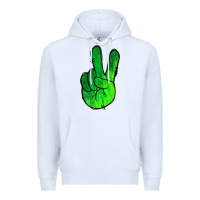White Green Peace Sign Premium Hoodie - Jasminsmagicworld