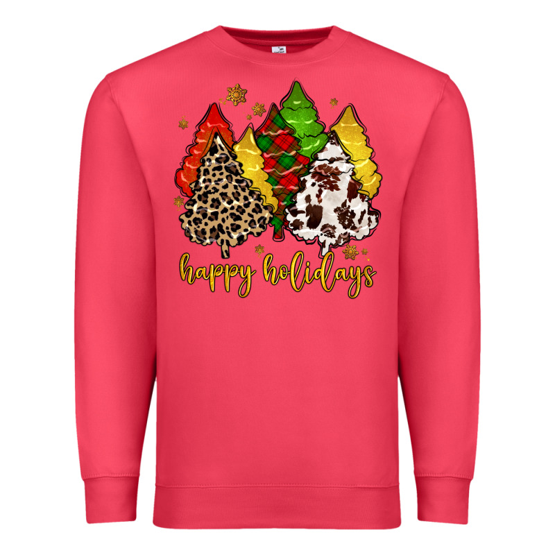 Happy Holidays With Christmas Tree Premium Sweatshirt by MaliasSmallBusiness | Teevron