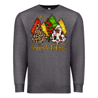 Charcoal Heather happy holidays with christmas tree Premium Sweatshirt - MaliasSmallBusiness
