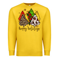 Lemon happy holidays with christmas tree Premium Sweatshirt - MaliasSmallBusiness