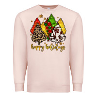 Pale Pink happy holidays with christmas tree Premium Sweatshirt - MaliasSmallBusiness