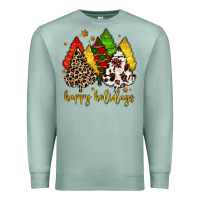Seafoam happy holidays with christmas tree Premium Sweatshirt - MaliasSmallBusiness