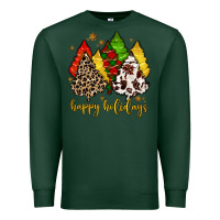 Sports Green happy holidays with christmas tree Premium Sweatshirt - MaliasSmallBusiness