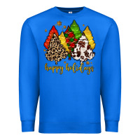 True Royal happy holidays with christmas tree Premium Sweatshirt - MaliasSmallBusiness