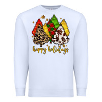 White happy holidays with christmas tree Premium Sweatshirt - MaliasSmallBusiness