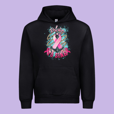 Refuse To Sink Cancer Anchor Cancer Awareness Urban Hoodie Designed By Howdyjamesfarm