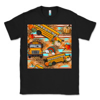 Black fall school bus seamless pattern Classic Tee - BundleAndBundleShop