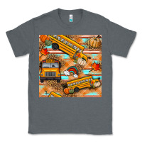 Charcoal Heather fall school bus seamless pattern Classic Tee - BundleAndBundleShop