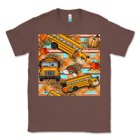 Chestnut fall school bus seamless pattern Classic Tee - BundleAndBundleShop