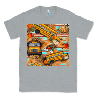 Heather Grey fall school bus seamless pattern Classic Tee - BundleAndBundleShop
