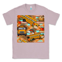 Lilac fall school bus seamless pattern Classic Tee - BundleAndBundleShop