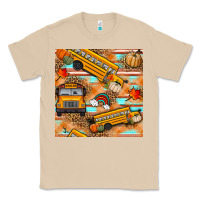 Mushroom fall school bus seamless pattern Classic Tee - BundleAndBundleShop