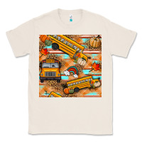 Natural fall school bus seamless pattern Classic Tee - BundleAndBundleShop