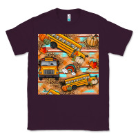 Plum fall school bus seamless pattern Classic Tee - BundleAndBundleShop