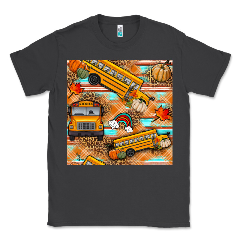 Fall School Bus Seamless Pattern Classic Tee by BundleAndBundleShop | Teevron