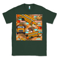 Sports Green fall school bus seamless pattern Classic Tee - BundleAndBundleShop