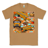 Toasted Coconut fall school bus seamless pattern Classic Tee - BundleAndBundleShop